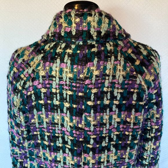 New York & Company Eva Mendes Tweed Multicolor Single Breasted Coat sz XS NWT - Picture 3 of 11